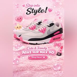 Nike Women’s Air Max 90 White, Size 8